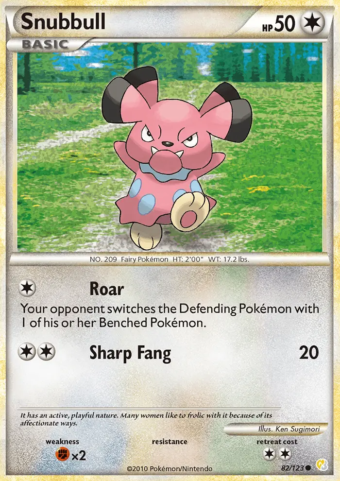 Snubbull 82 card from HeartGold & SoulSilver