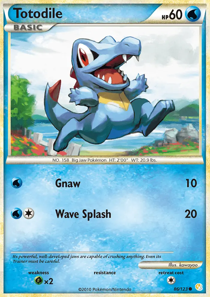 Totodile 86 card from HeartGold & SoulSilver