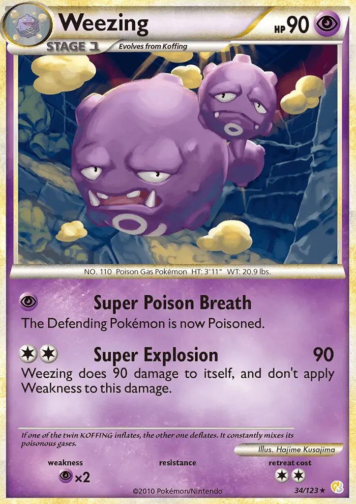 Weezing 34 — HeartGold & SoulSilver 34, Normal finish
