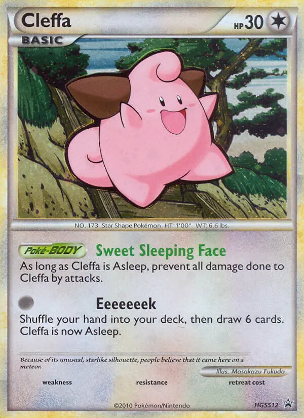 Cleffa HGSS12 card from HGSS Black Star Promos