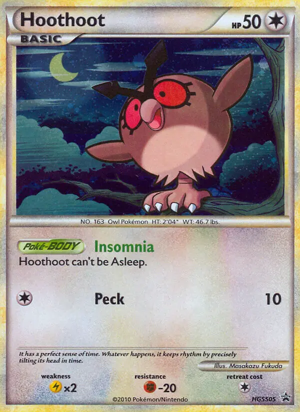 Hoothoot HGSS05 card from HGSS Black Star Promos