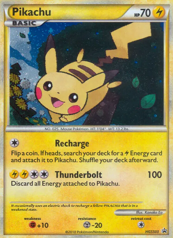 Pikachu HGSS03 card from HGSS Black Star Promos