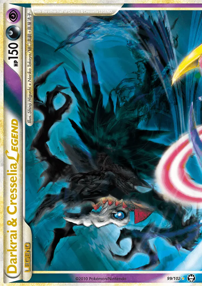 Darkrai & Cresselia LEGEND 99 card from HS—Triumphant