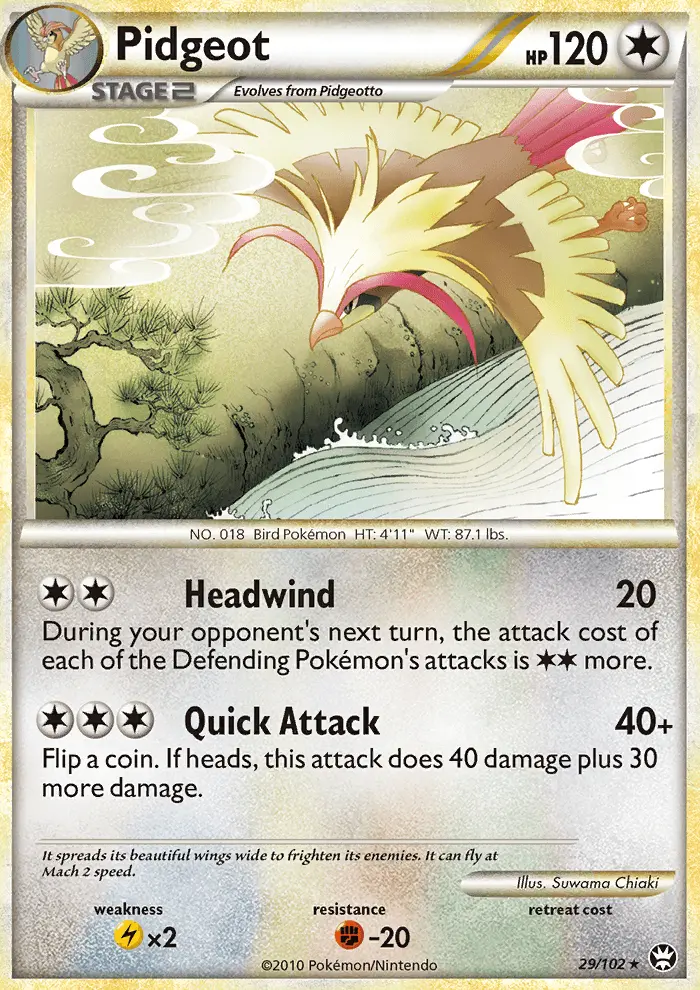 Pidgeot 29 card from HS—Triumphant