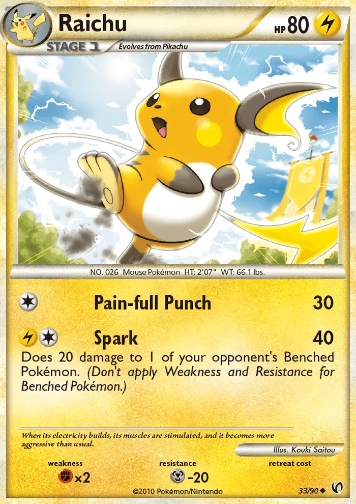 Raichu 33 card from HS—Undaunted