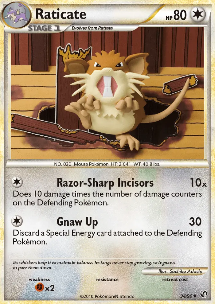 Raticate 34 card from HS—Undaunted
