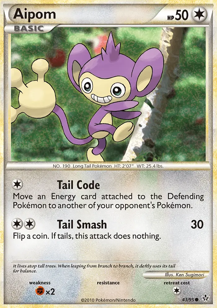 Aipom 43 card from HS—Unleashed