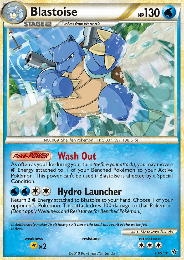Blastoise 13 — HS—Unleashed 13, Holofoil finish