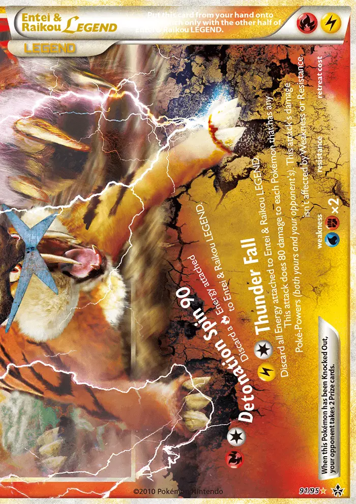 Entei & Raikou LEGEND 91 — HS—Unleashed 91, Holofoil finish