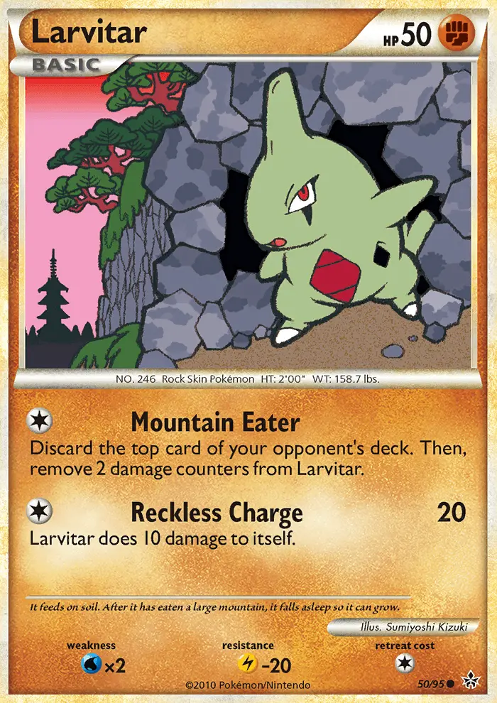 Larvitar 50 card from HS—Unleashed