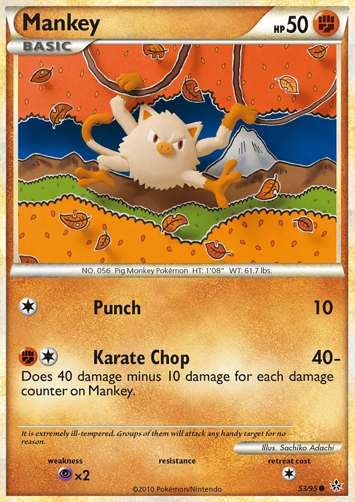 Mankey 53 card from HS—Unleashed