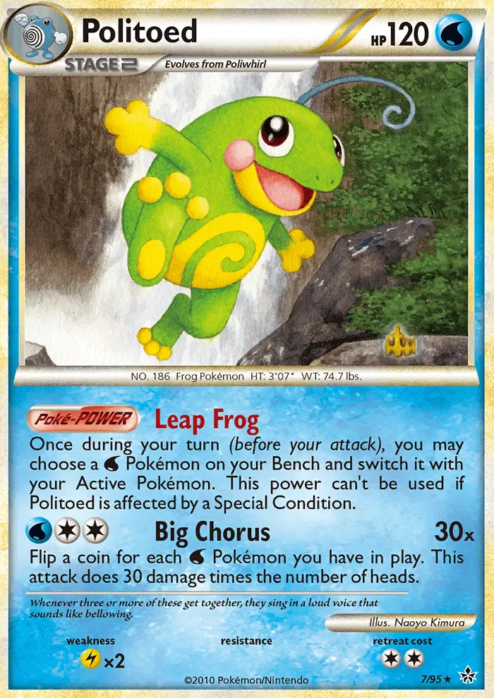 Politoed 7 — HS—Unleashed 7, Reverse Holofoil finish