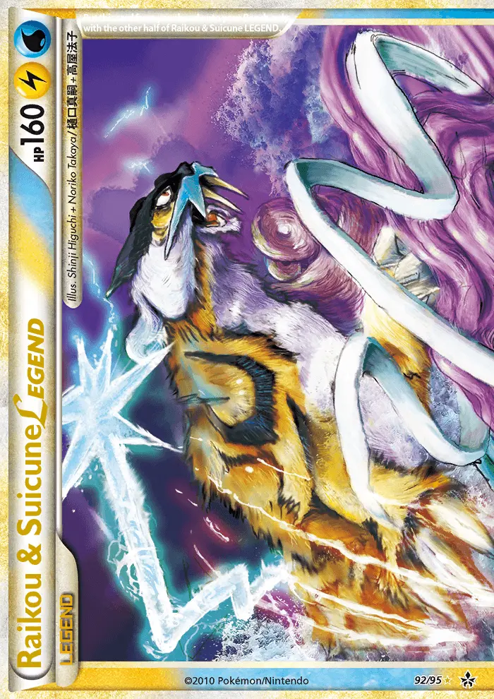 Raikou & Suicune LEGEND 92 card from HS—Unleashed