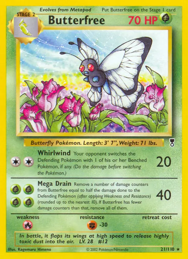 Butterfree 21 card from Legendary Collection