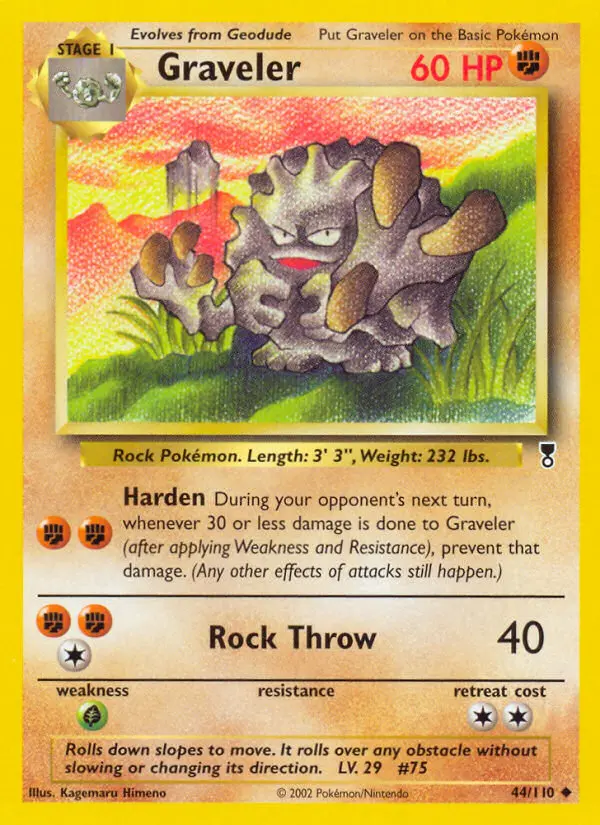 Graveler 44 card from Legendary Collection