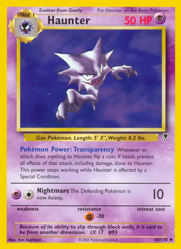 Haunter 46 card from Legendary Collection