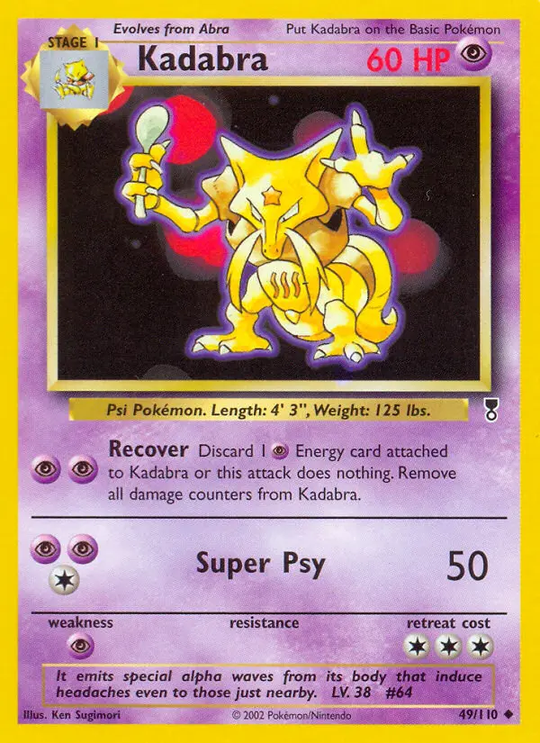 Kadabra 49 card from Legendary Collection