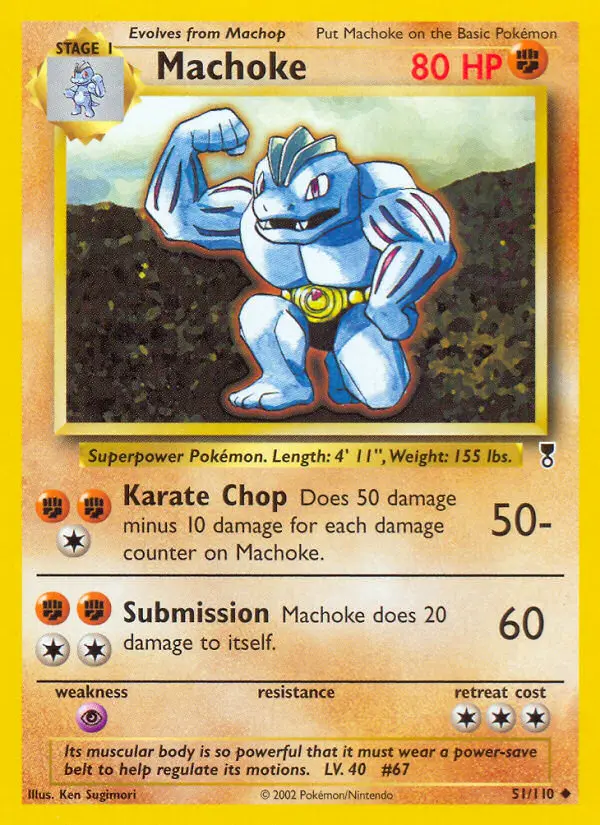 Machoke 51 card from Legendary Collection