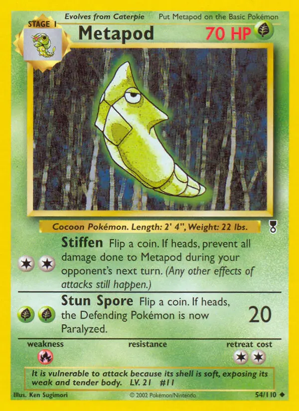 Metapod 54 card from Legendary Collection