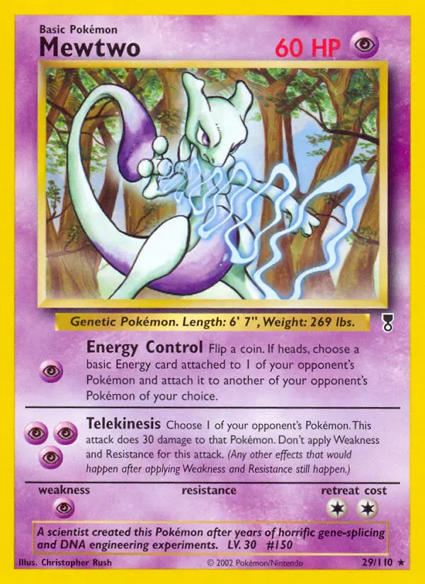 Mewtwo 29 card from Legendary Collection