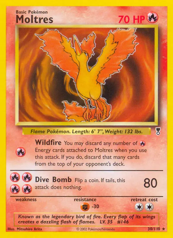 Moltres 30 card from Legendary Collection