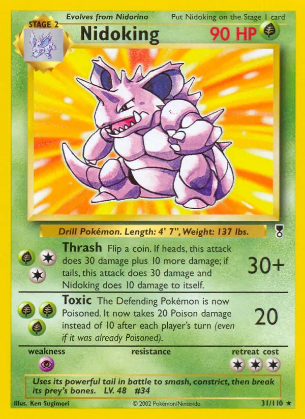 Nidoking 31 card from Legendary Collection