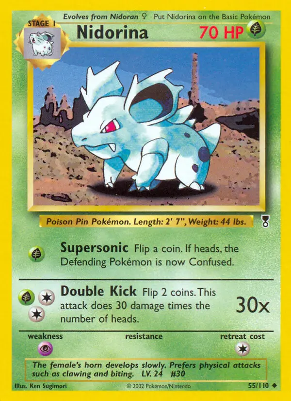 Nidorina 55 card from Legendary Collection