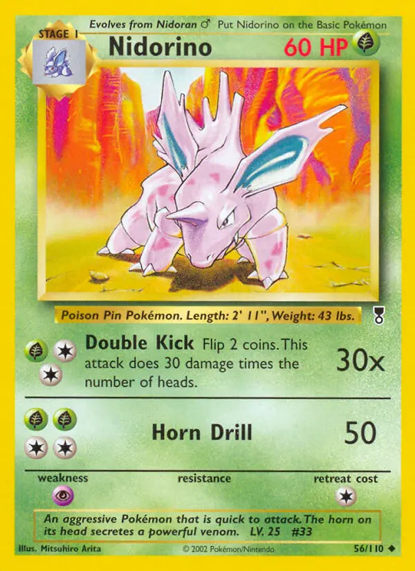 Nidorino 56 card from Legendary Collection
