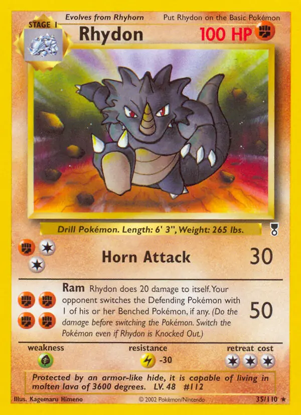 Rhydon 35 card from Legendary Collection