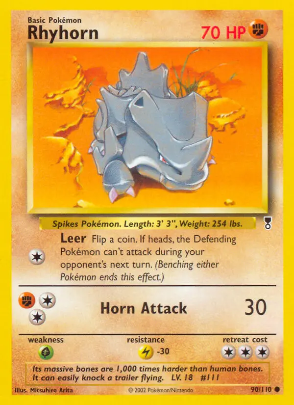 Rhyhorn 90 card from Legendary Collection