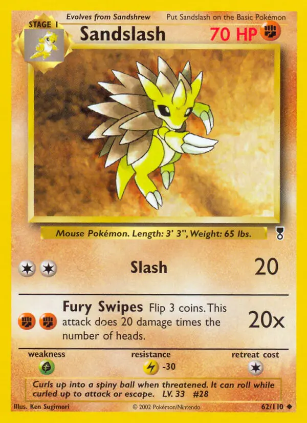 Sandslash 62 card from Legendary Collection