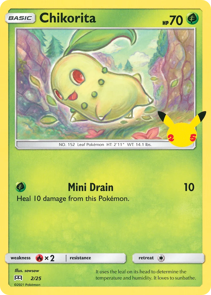 Chikorita 2 card from McDonald's Collection 2021