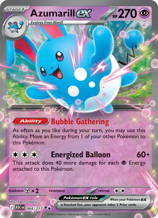 Azumarill ex 84 card from Ascended Heroes