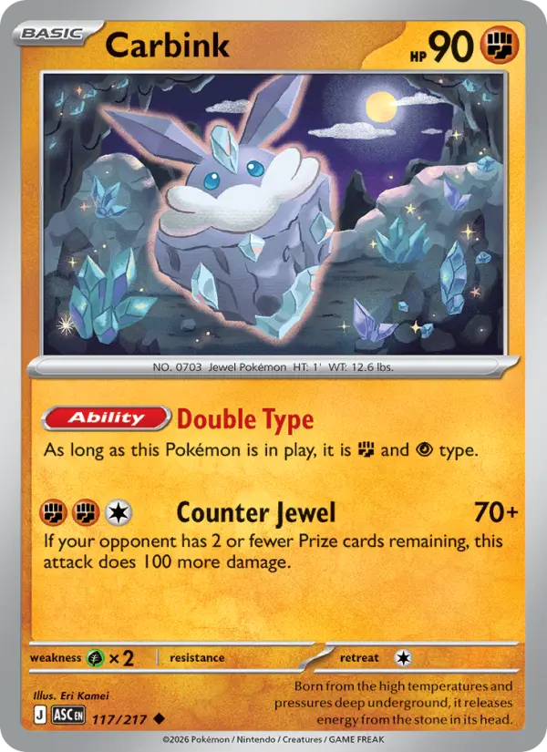 Carbink 117 card from Ascended Heroes