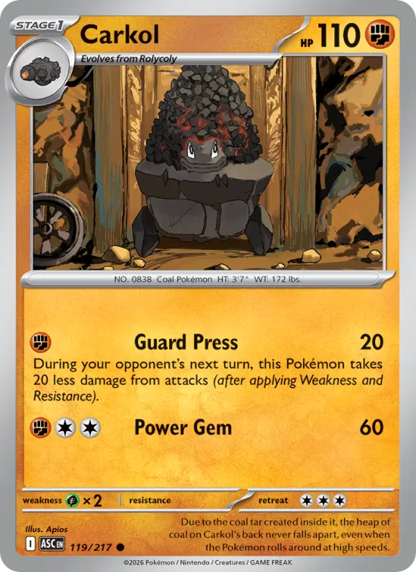 Carkol 119 — Ascended Heroes 119, Reverse Holofoil finish