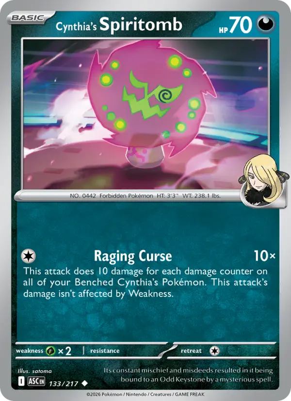 Cynthia's Spiritomb 133 — Ascended Heroes 133, Reverse Holofoil finish