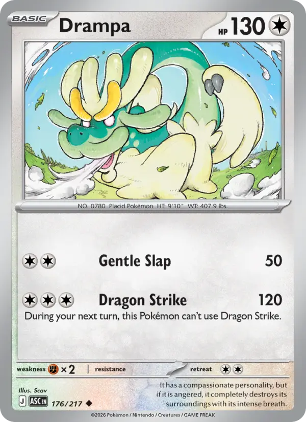 Drampa 176 — Ascended Heroes 176, Reverse Holofoil finish