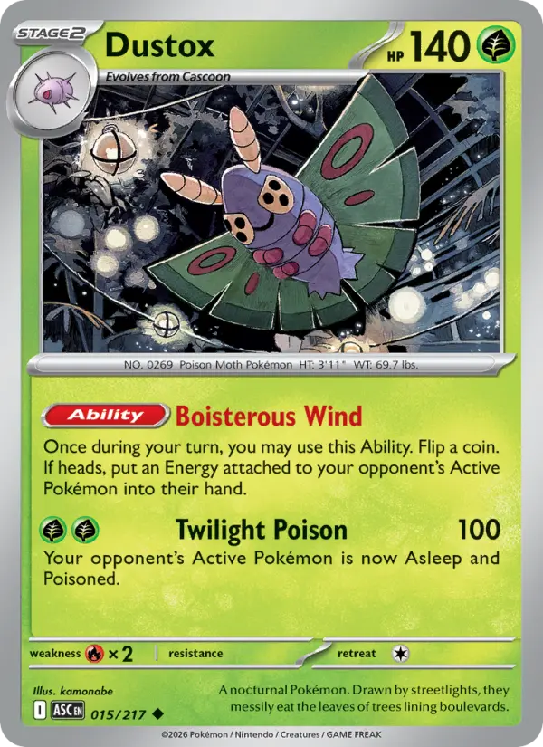 Dustox 15 — Ascended Heroes 15, Reverse Holofoil finish