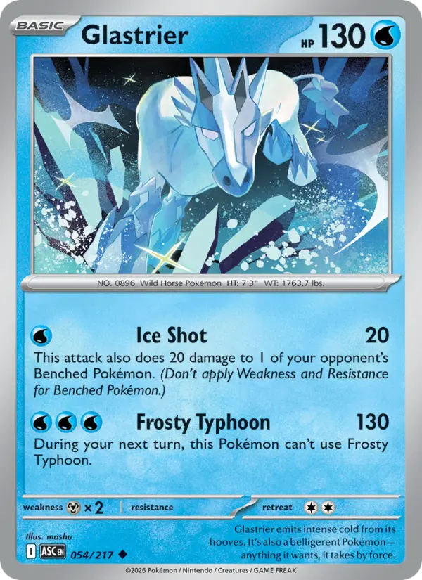 Glastrier 54 — Ascended Heroes 54, Reverse Holofoil finish