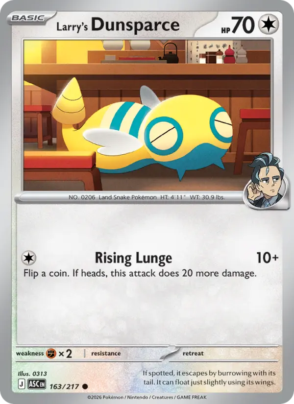 Larry's Dunsparce 163 — Ascended Heroes 163, Reverse Holofoil finish
