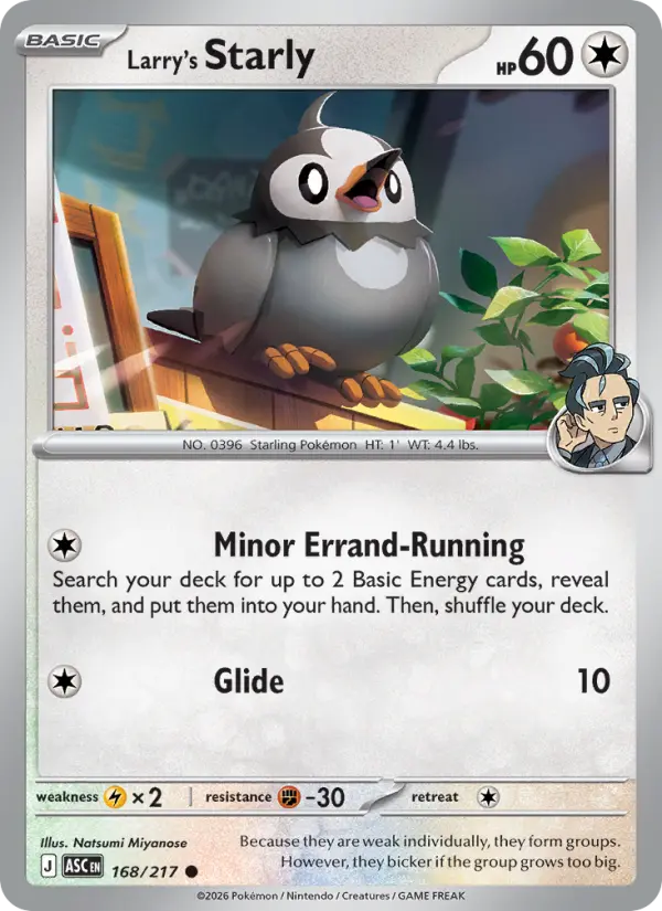 Larry's Starly 168 — Ascended Heroes 168, Reverse Holofoil finish