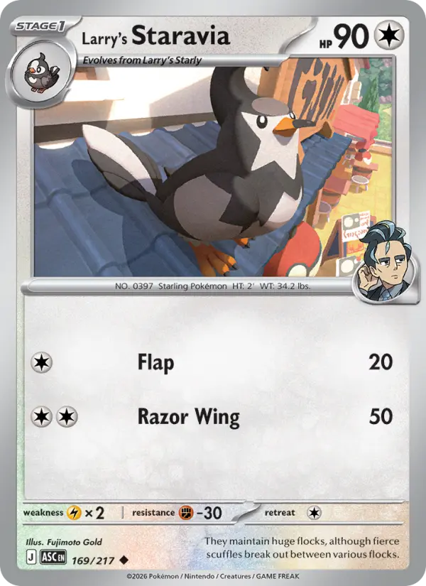Larry's Staravia 169 card from Ascended Heroes