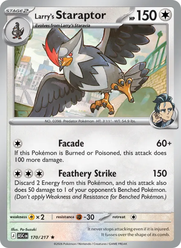 Larry's Staraptor 170 card from Ascended Heroes