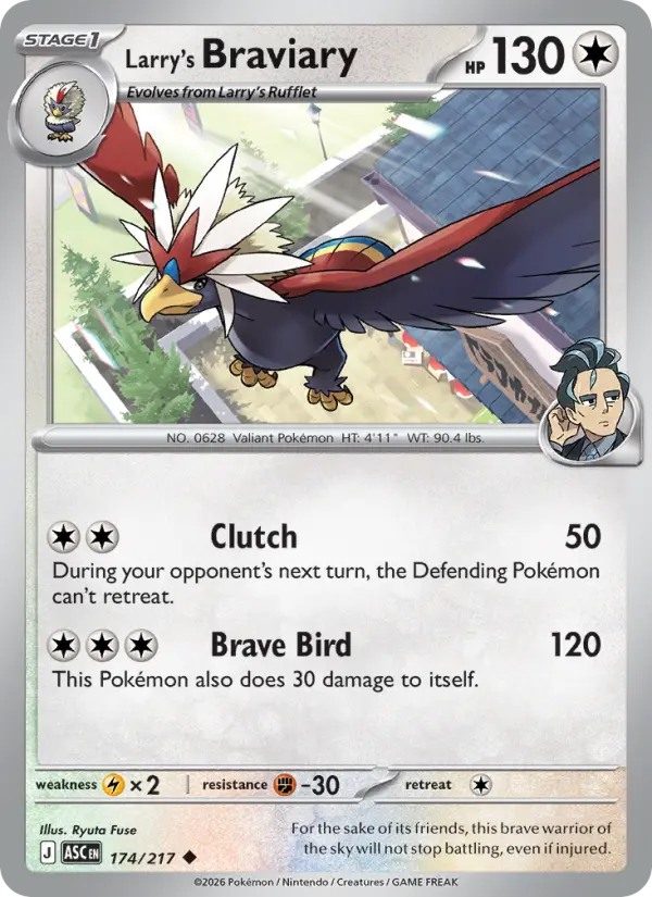 Larry's Braviary 174 card from Ascended Heroes