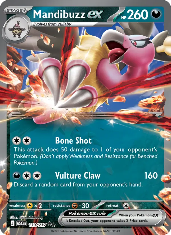 Mandibuzz ex 139 card from Ascended Heroes