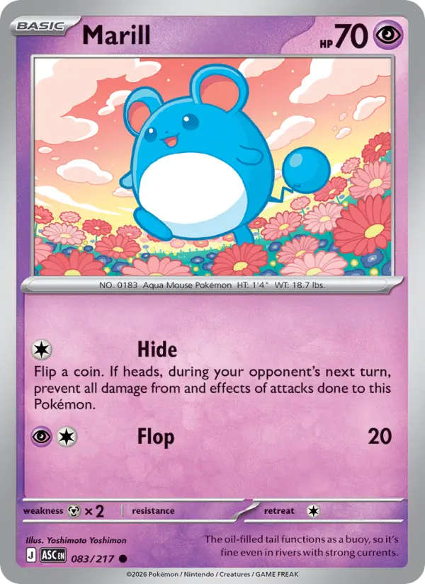 Marill 83 card from Ascended Heroes