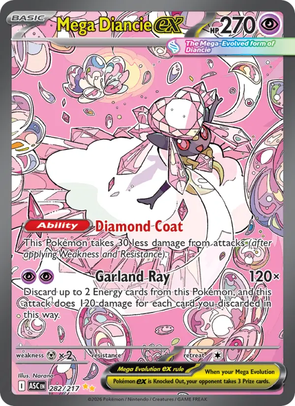 Mega Diancie ex 282 card from Ascended Heroes