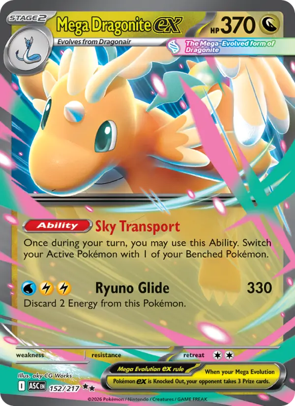 Mega Dragonite ex 152 card from Ascended Heroes