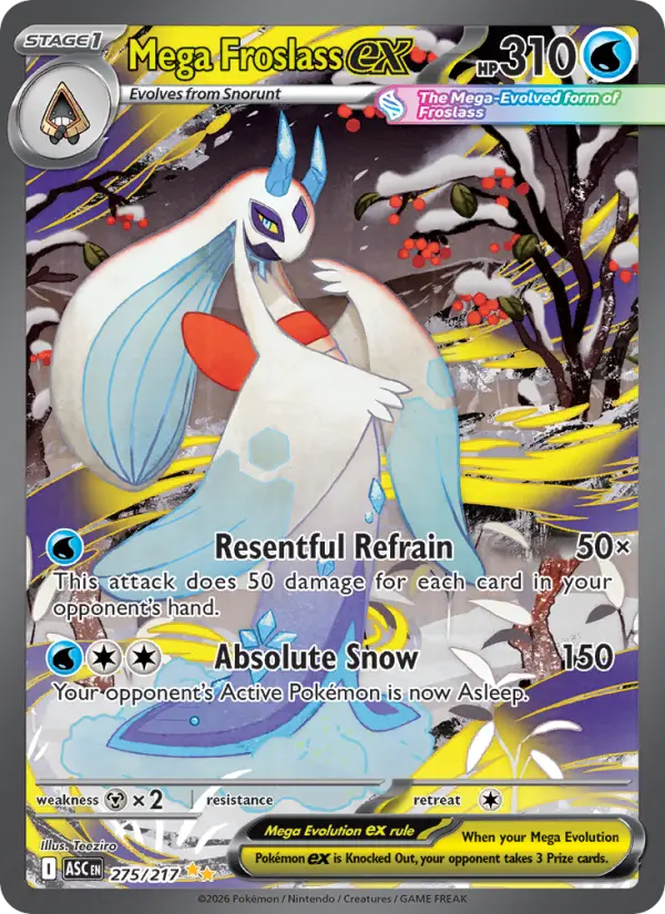 Mega Froslass ex 275 card from Ascended Heroes