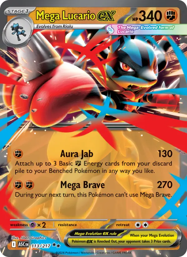 Mega Lucario ex 113 card from Ascended Heroes